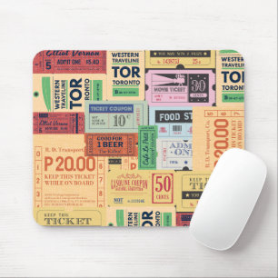 Unique design Old cenima tickets Rustic Vintage Mouse Pad