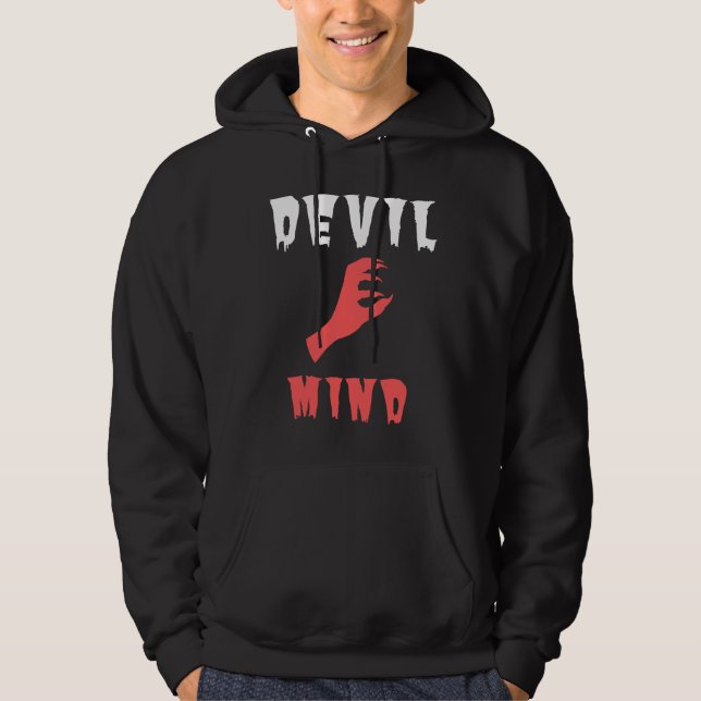 Unique Devil Mind Hoodie - Edgy Graphic (Front)
