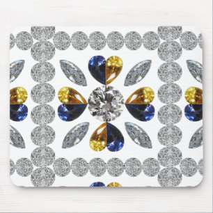 Unique Diamond Art, Yellow Blue in Heart Mouse Pad