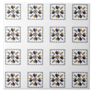 Unique Diamond Art, Yellow Blue in Heart Tile