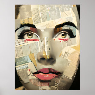 Unique Digital Art Pretty Lady Abstract Poster