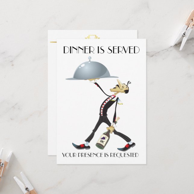 Unique Dinner / Gathering Invitation (Front/Back In Situ)