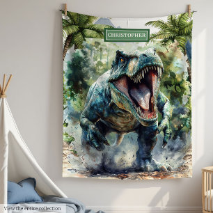 Unique Dinosaur Blanket Custom Name Personalised 