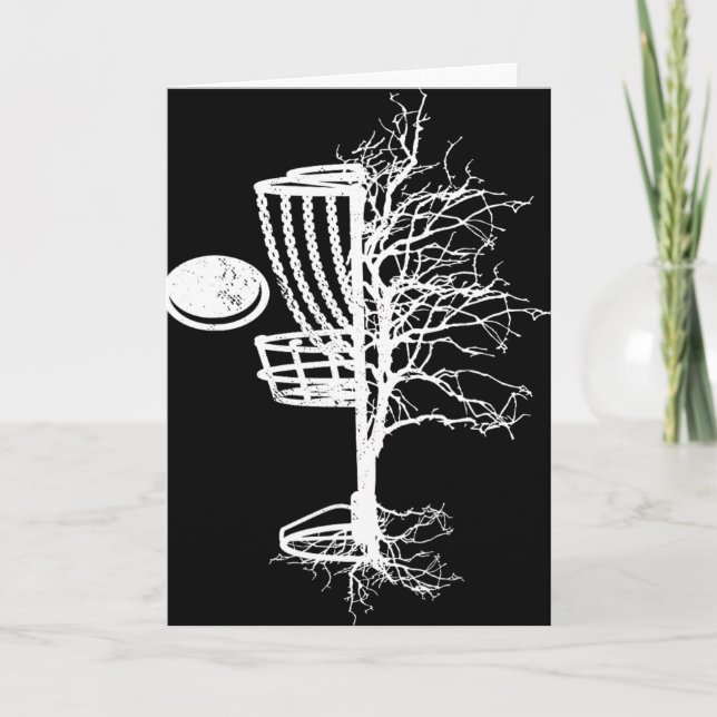Unique Disc Golf Gift Tree Disc Frisbees Cool Disc Card (Front)
