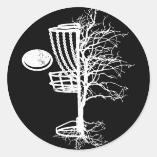 Unique Disc Golf Gift Tree Disc Frisbees Cool Disc Classic Round Sticker