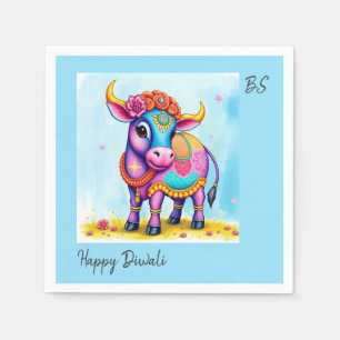 Unique Diwali Holy Cows in Disguise Art Napkin