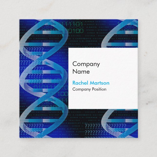 Unique DNA Science Themed Square Business Card (Front)