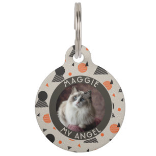 Unique Dog Dad Gift Memphis Print Pet Tag