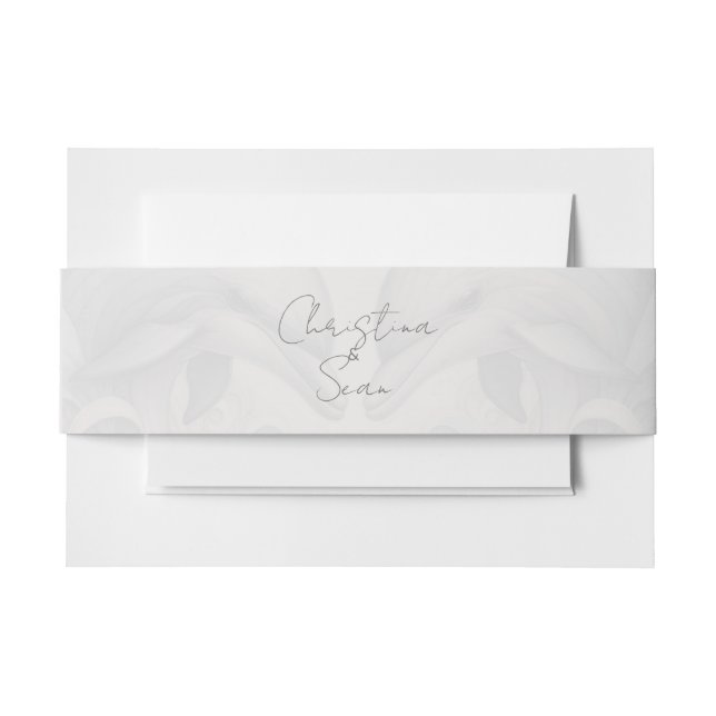 Unique Dolphin Themed Wedding Invitation Belly Band (Front Example)