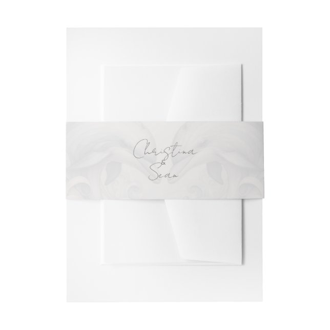 Unique Dolphin Themed Wedding Invitation Belly Band (Front Example)