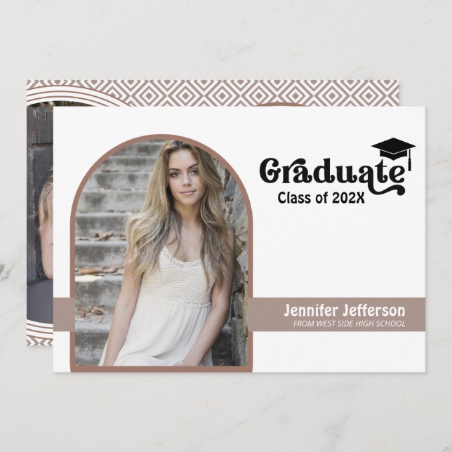 Unique Double sided Graduation Custom Photos Holiday Card (Front/Back)