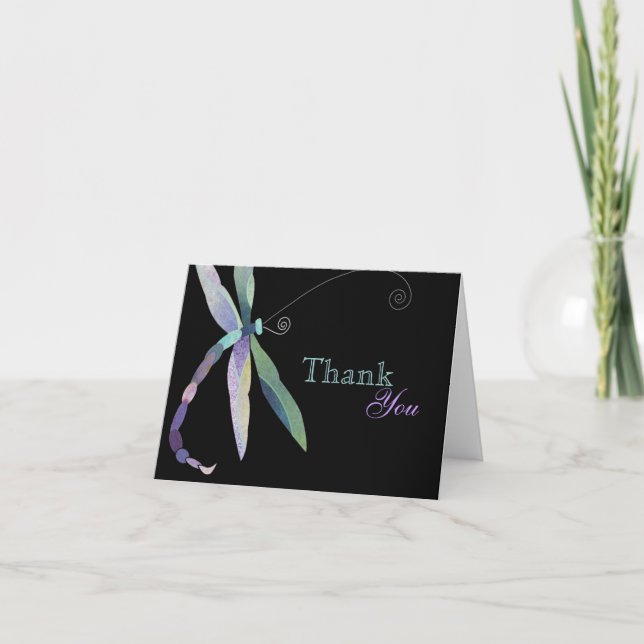 Unique Dragonfly Business Thank You Card (Front)