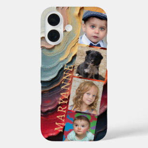 Unique Dried Paint Colours w/ 4 photos iPhone 16 Case