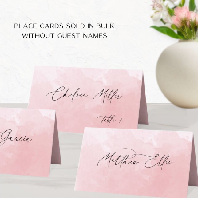Unique Dusty Rose Watercolor Background Folded Place Card (Creator Uploaded)