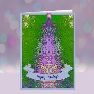 Unique elegant contemporary Christmas tree Holiday Card