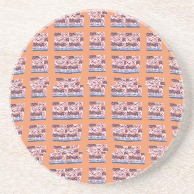 Unique Elegant Heart-Patterned Artwork for All Age Coaster (Front)