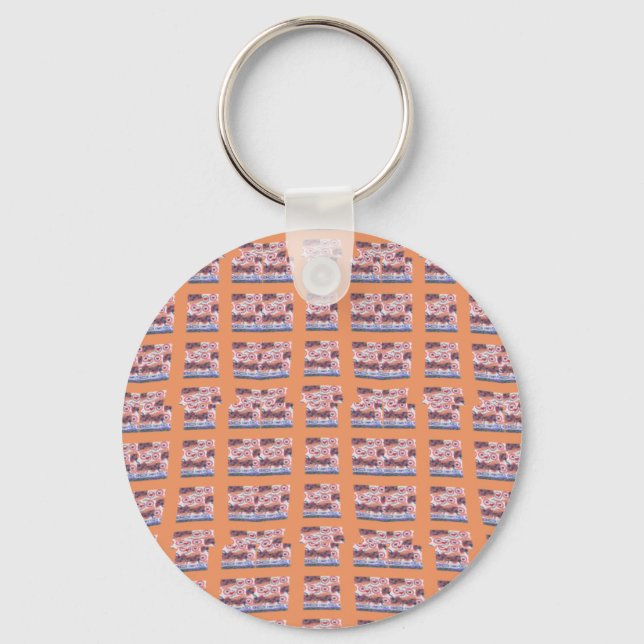 Unique Elegant Heart-Patterned Artwork for All Age Key Ring (Front)
