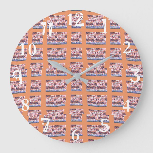 Unique Elegant Heart-Patterned Artwork for All Age Large Clock (Front)