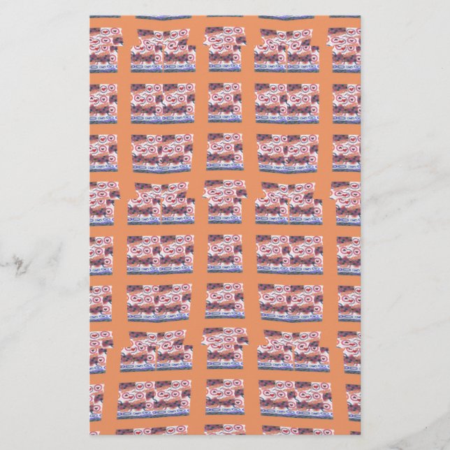 Unique Elegant Heart-Patterned Artwork for All Age Stationery (Front)