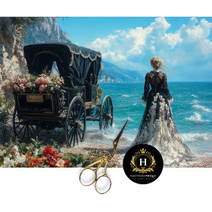 Unique Elegant Memorial Funeral Carriage Decoupage Tissue Paper