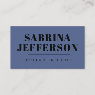 Unique Elegant Plain Simple Blue Black Enclosure Card