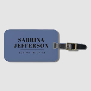 Unique Elegant Plain Simple Blue Black Luggage Tag