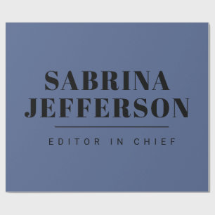 Unique Elegant Plain Simple Blue Black Wrapping Paper