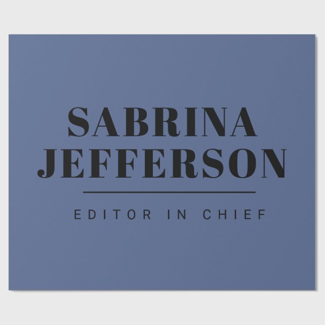 Unique Elegant Plain Simple Blue Black Wrapping Paper (Flat)