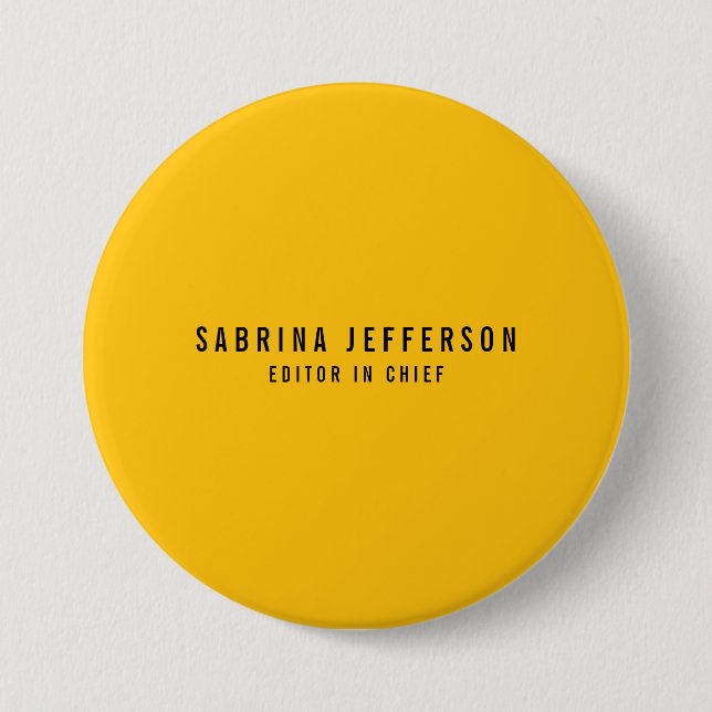 Unique Elegant Plain Simple Minimal Yellow Orange 7.5 Cm Round Badge (Front)
