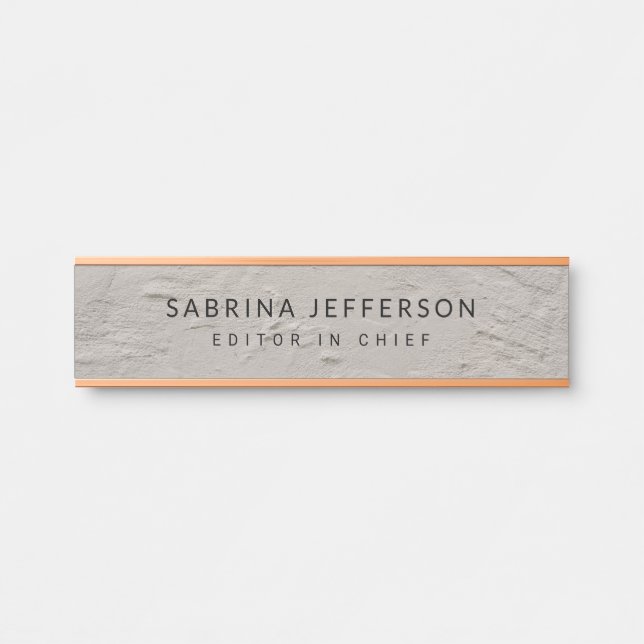 Unique Elegant Plain Simple Minimalist Door Sign (Front)