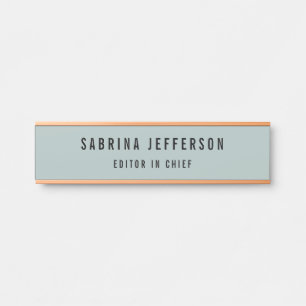 Unique Elegant Plain Simple Minimalist Light Blue Door Sign