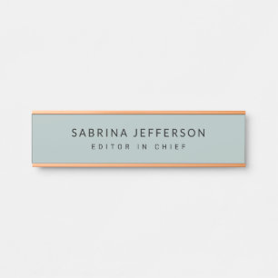 Unique Elegant Plain Simple Minimalist Light Blue Door Sign