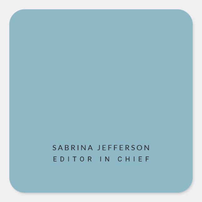 Unique Elegant Plain Simple Minimalist Light Blue Square Sticker (Front)