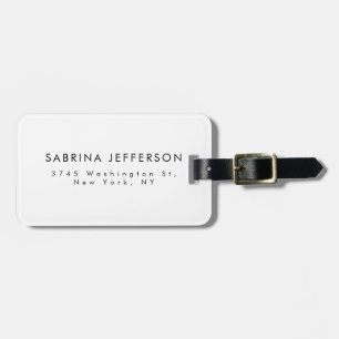 Unique Elegant Plain Simple Minimalist Luggage Tag