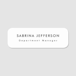 Unique Elegant Plain Simple Minimalist Name Tag