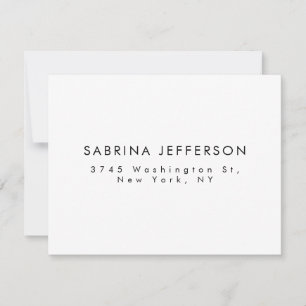 Unique Elegant Plain Simple Minimalist RSVP Card