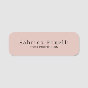 Unique Elegant Plain Simple Rose Gold Color Name Tag