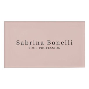 Unique Elegant Plain Simple Rose Gold Colour Name Tag