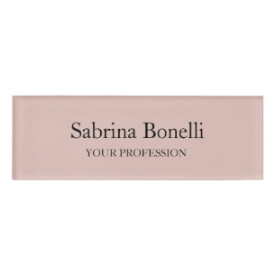 Unique Elegant Plain Simple Rose Gold Colour Name Tag