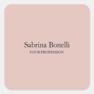 Unique Elegant Plain Simple Rose Gold Colour Square Sticker