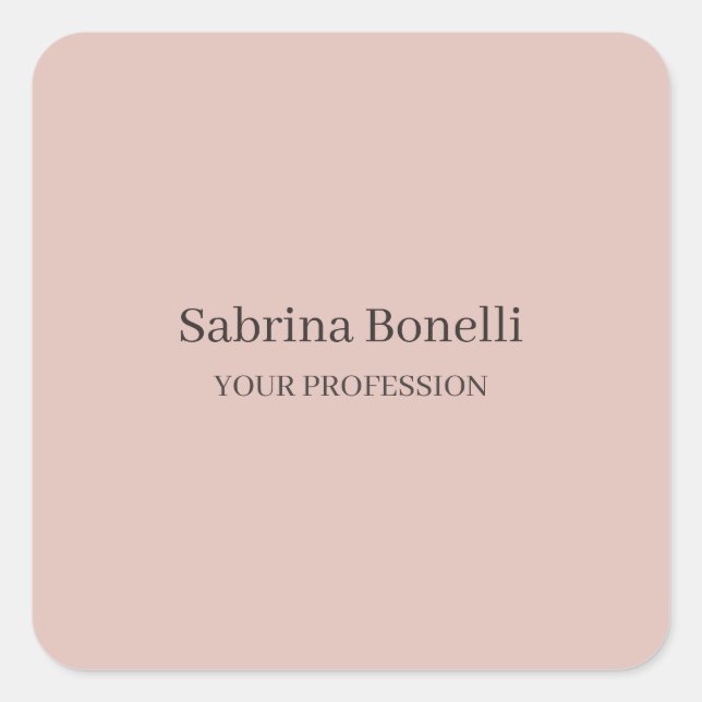 Unique Elegant Plain Simple Rose Gold Colour Square Sticker (Front)