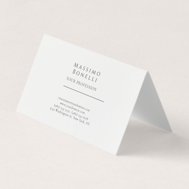 Unique Elegant Plain Simple Special Business Card (Front)