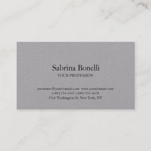 Unique Elegant Plain Simple White Premium Grey Business Card