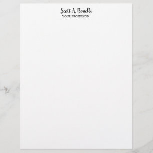 Unique Elegant Plain Simple White Special Custom Letterhead