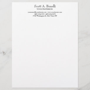 Unique Elegant Plain Simple White Special Custom Letterhead