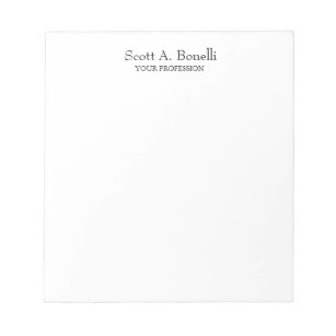 Unique Elegant Plain Simple White Special Notepad