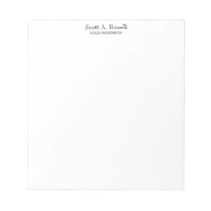 Unique Elegant Plain Simple White Special Notepad