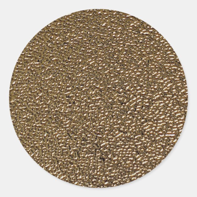 Unique Embossed gold Classic Round Sticker (Front)