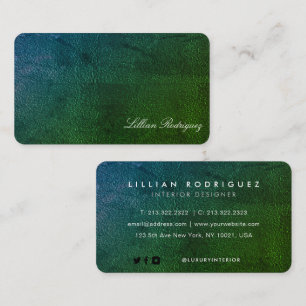 Unique Emerald Green Gradient Texture Abstract Business Card