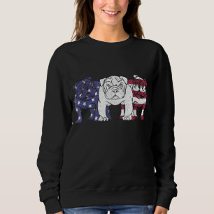 Unique English Bulldog Dog American Flag Gifts Sweatshirt